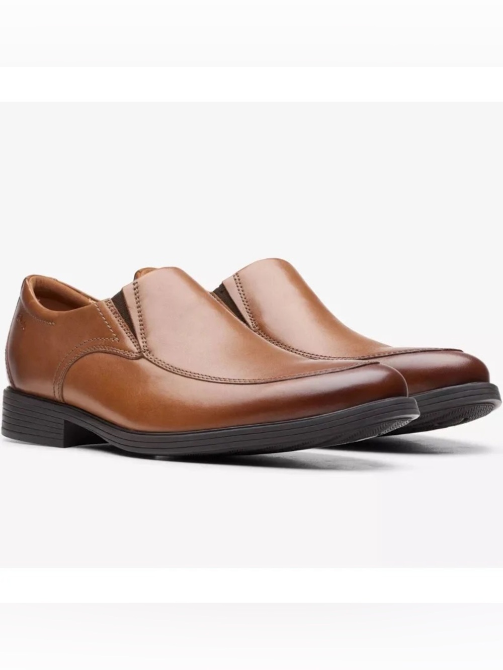 CLARKS WHIDDON STEP MENS SLIP-ON LOAFER BUSINESS CASUAL BROWN/TAN 8.5 | LIKE NEW